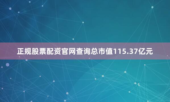 正规股票配资官网查询总市值115.37亿元